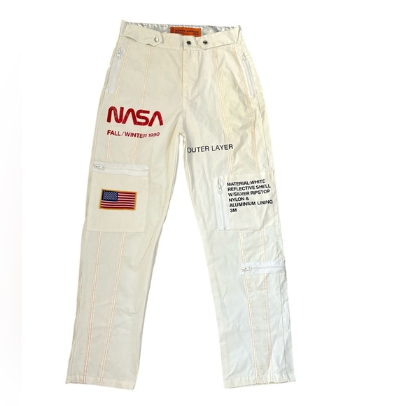 RARE ARCHIVE Heron Preston x NASA White High Tech Pants Fall/Winter 1990 - Picture 1 of 15